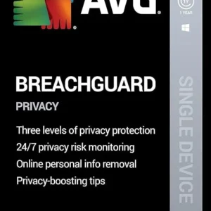 AVG BreachGuard 2021 | Online Privacy and Security | 1 PC, 1 Year [Download]